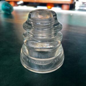 Vintage Hemingray Glass Insulator -45 Clear Glass Made In The USA 25 - 40.